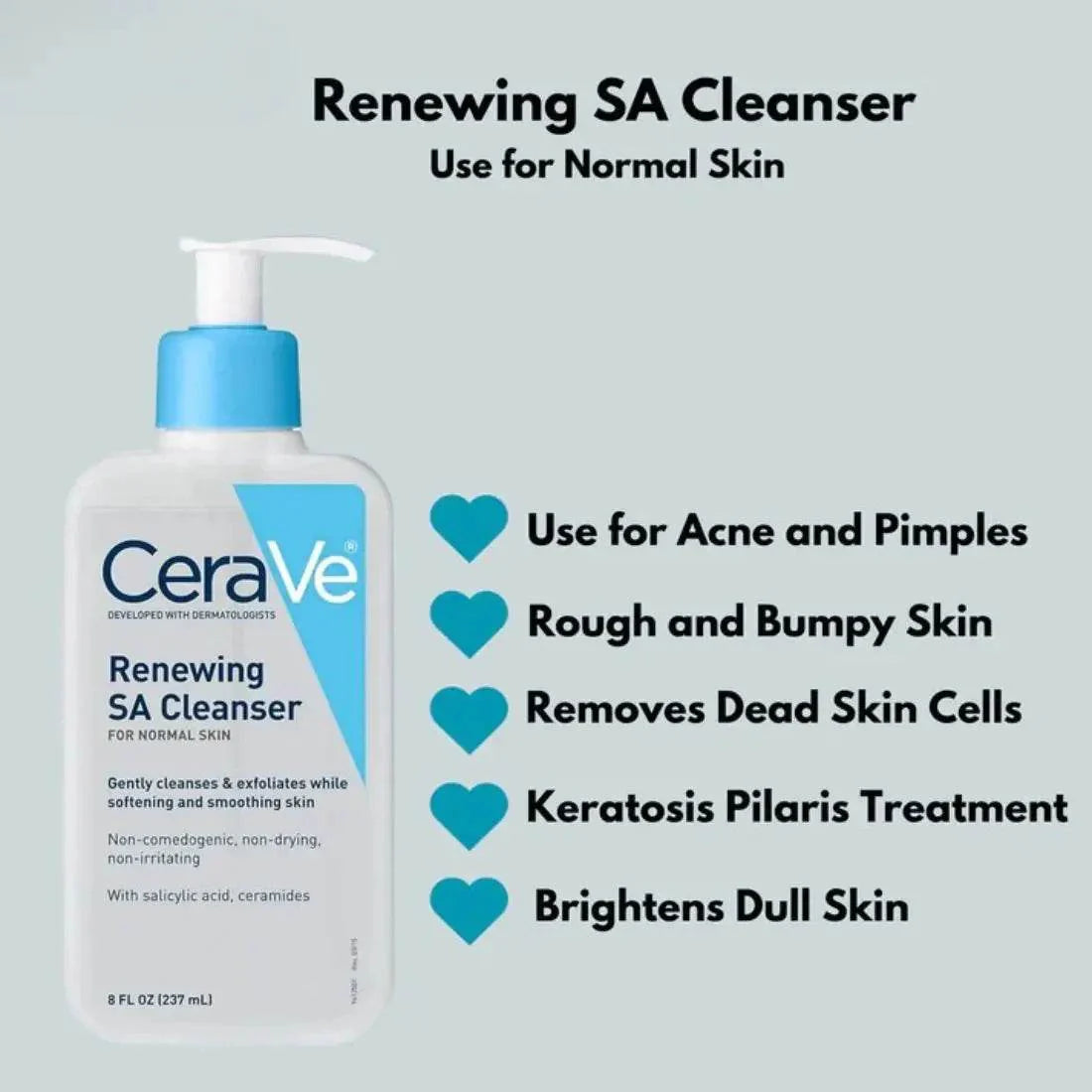 CeraVe Renewing SA Cleanser: Smooth Skin, Hydrating Exfoliation